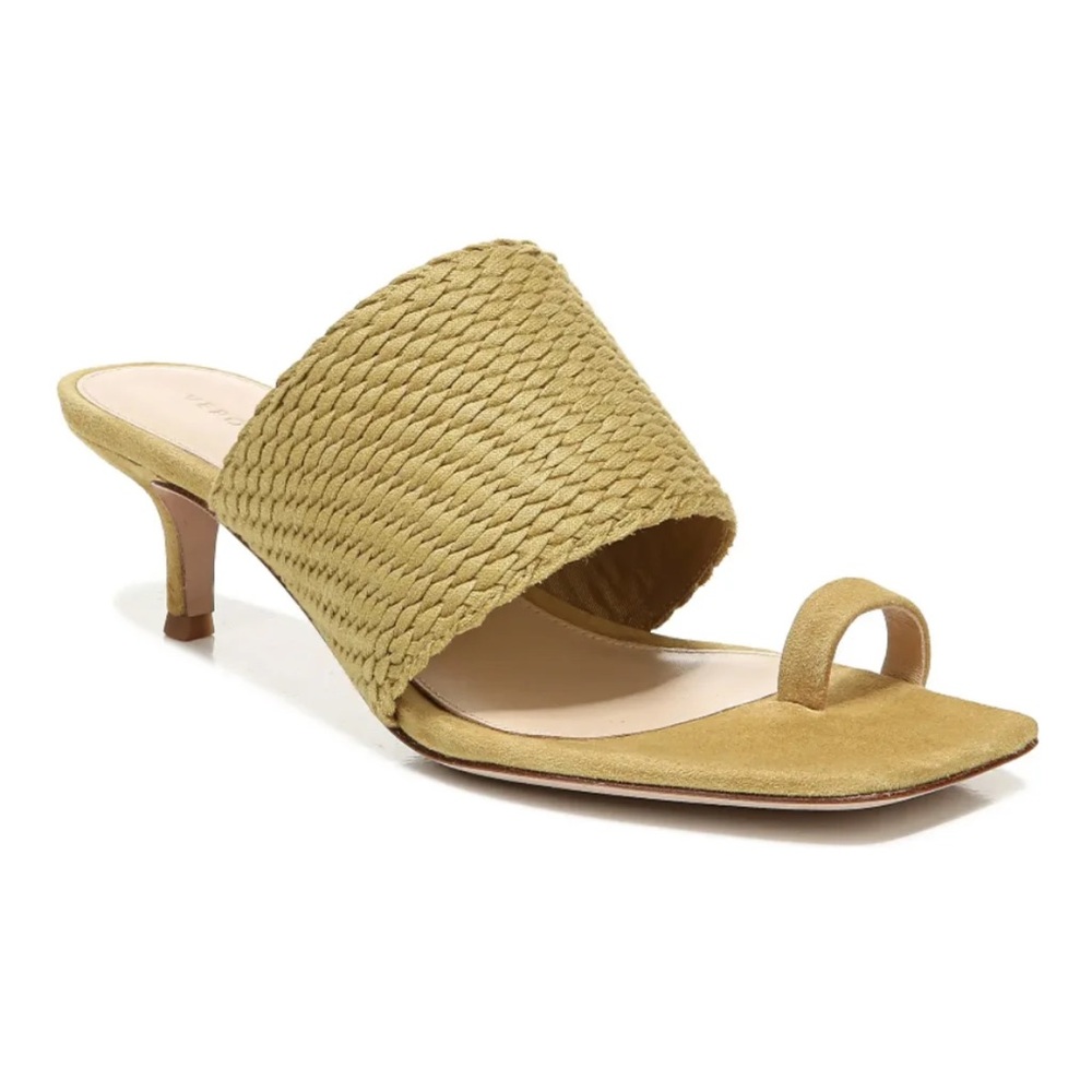 VERONICA BEARD Crenn Woven Suede Toe-Ring Sandals